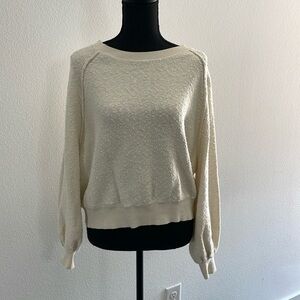 EUC Free People “Found My Friend” cream boucle pullover